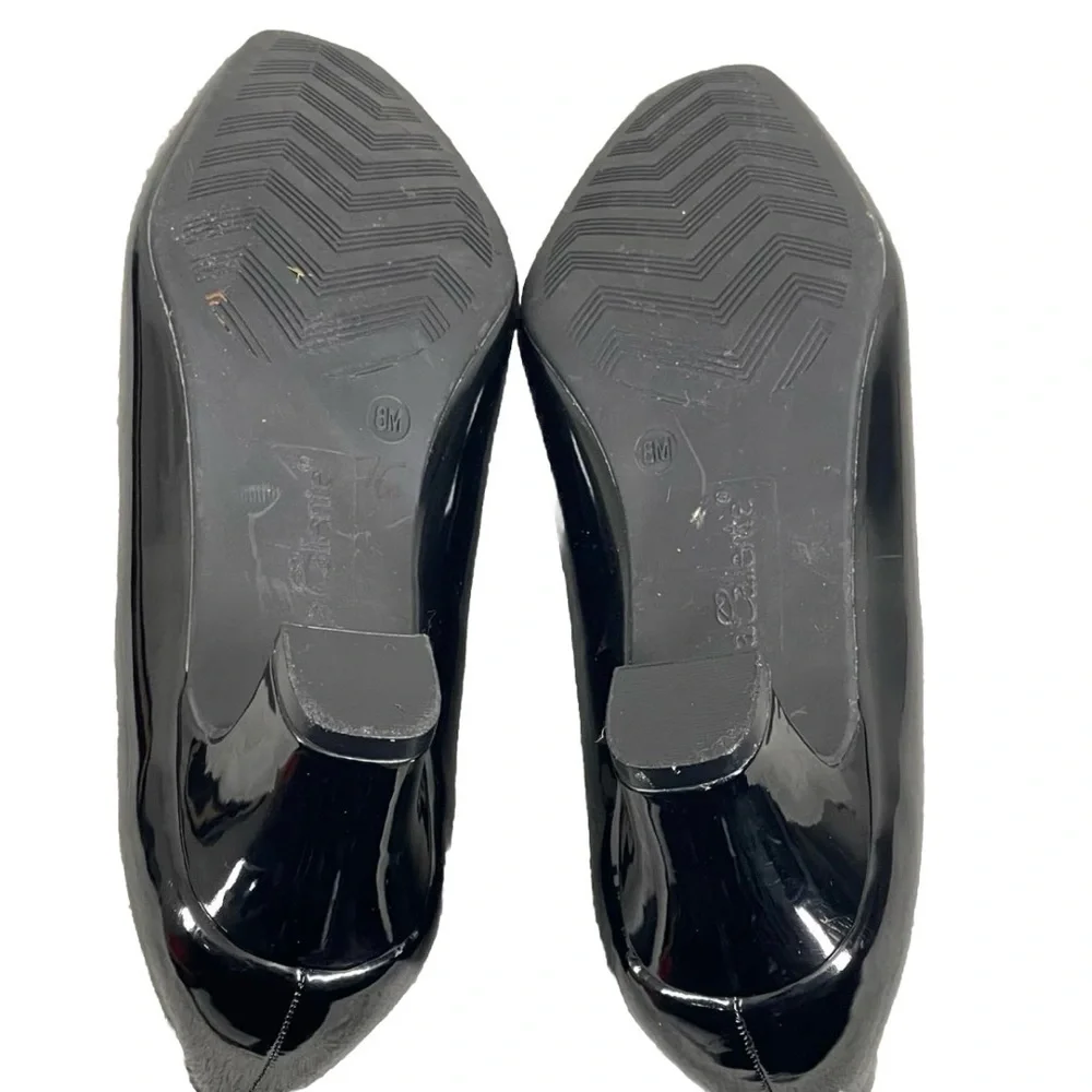 PUMP KITTEN HEELS Black W/Black‎ Carnation Medallions Torta Caliente Women's 8M